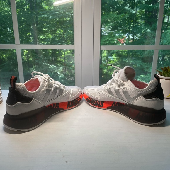 Adidas ZX 2K Boost “BOLD LOGO GRAPHIC” Neon Orange Silver White and Black (Sz 7) - Picture 6 of 9
